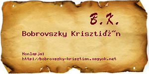 Bobrovszky Krisztián névjegykártya